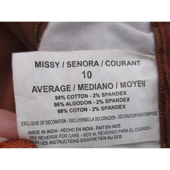 Gloria Vanderbilt Amanda 5-Pocket Jeans Sz 10 Average Copper Straight Leg Stretc - Picture 6 of 8